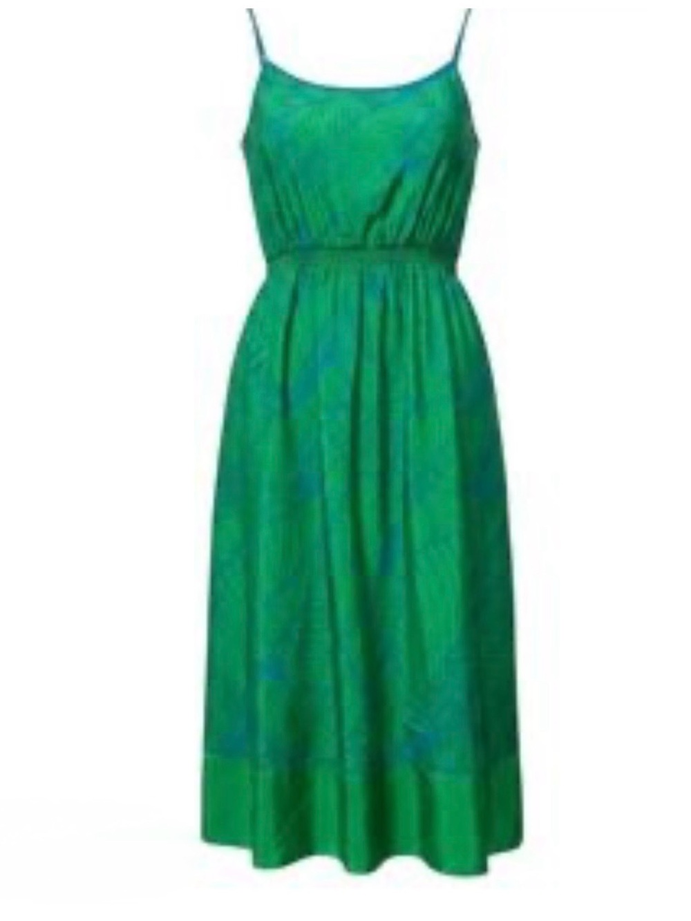 LOFT Green Spaghetti-Strap Midi Dress